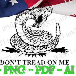 New Gadsden Snake, Don&#39;t Tread on Me Flag SVG PNG ai and jpg Betsy Ross Patriotic File American Patriotic Flag Design Digital Vector Files