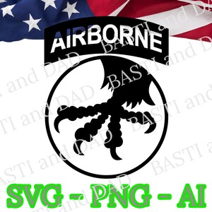 US Army 17th Airborne Division Patch SVG, PNG, ai and jpeg Ranger, Airborne Battalion, Golden Talons