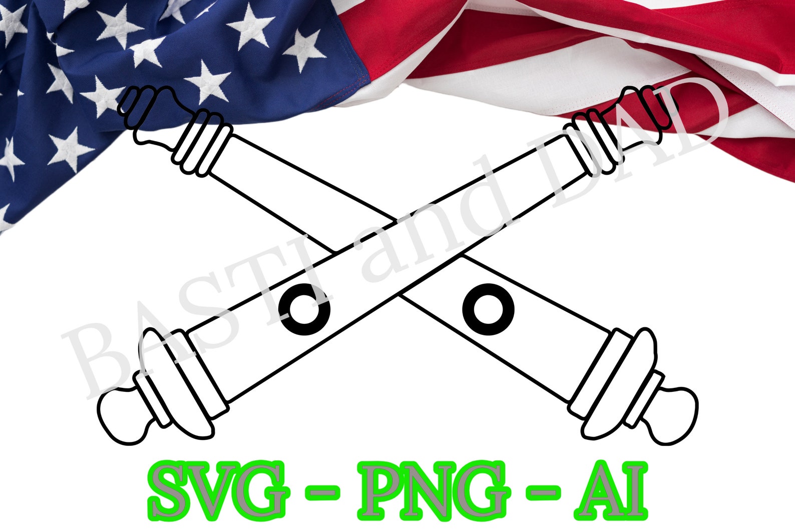 Field Artillery Branch Crossed Cannons Branch Insignia Svg, Field