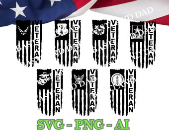 US Flag Military Veteran Distressed Flag SVG, png, ai and jpeg, Navy, Marines ega, USAF Veteran File, Army Veteran Air Force, Coast Guard