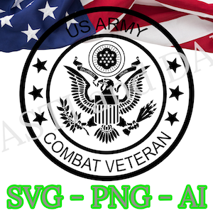 US Army Combat Veteran SVG, PNG, ai and jpeg, Special Forces, Airborne Ranger, Army Warrant Officer, Military logo