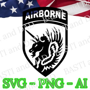 US Army 13th Airborne Division Patch SVG, PNG, ai and jpeg Ranger, Airborne Battalion, Golden Unicorns