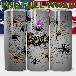 Halloween PNG, Spider Wrap, 20oz Skinny Tumbler, grappige Spider Boo Tumbler Wrap, Spooky Sublimatie, Digitale download 20oz Skinny Tumbler