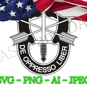 US Army Special Forces Logo SVG, PNG, ai and jpeg, Special Forces, Green Berets, Army De Oppresso Liber, Military logo