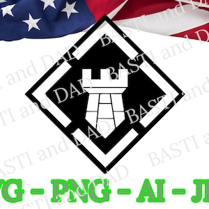US Army 20th Engineer Brigade svg, Combat Engineer 12B SVG, png, ai and jpeg, Army Corps of Engineers