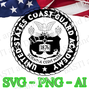 Academia da Guarda Costeira dos EUA svg, Semper Paratus SVG, USCGA Alumni, png, ai, preparando-se para servir