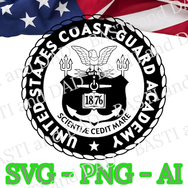 US Coast Guard Academy svg, Semper Paratus SVG, USCGA Alumni, png, ai, preparing to serve