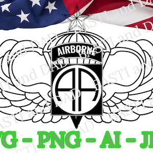 US Army 82nd Airborne Senior Wings SVG, PNG, ai and jpeg, Special Forces, Airborne Ranger, Anytime, Anyplace, Anywhere
