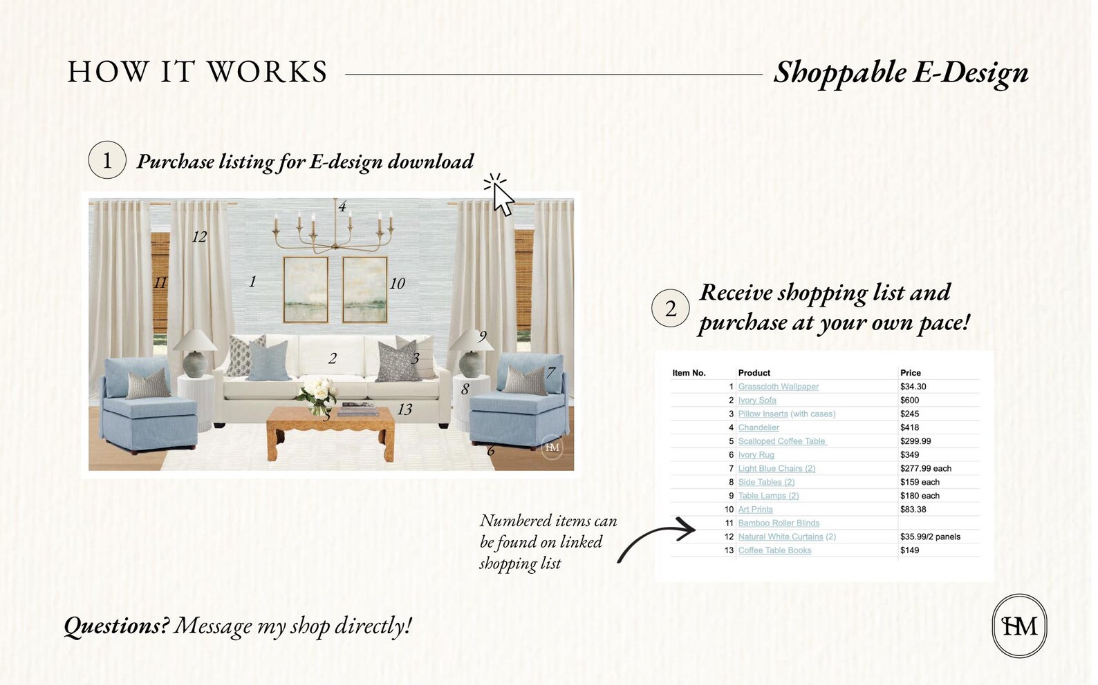Click to Purchase E-design | Transitional Living Room | Interior Design ...