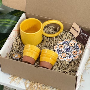 Scatola regalo marocchina fatta a mano, regalo per uomini e donne, regalo di compleanno, tazze in ceramica fatte a mano, collezione di tazze