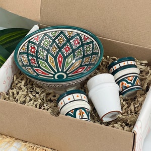 Scatola in ceramica artigianale marocchina - Scatola regalo - Fatta a mano - Regalo di compleanno - Regalo per uomini e donne.