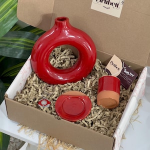 Set Regalo in Ceramica Fatto a Mano, Ispirato al Marocco, Unisex, Scatola Regalo Unica per Compleanni e Ringraziamenti.