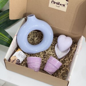 Scatola Regalo in Ceramica Fatta a Mano Viola - Regalo per Lei - Regalo di Pensiero - Regalo di Compleanno - Regalo Fatto a Mano Marocchino