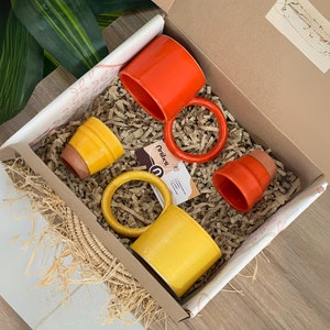 Scatola Regalo Artigianale Marocchina, Regalo per Uomini e Donne, Regalo di Compleanno, Tazze in Ceramica Fatte a Mano, Collezione di Tazze