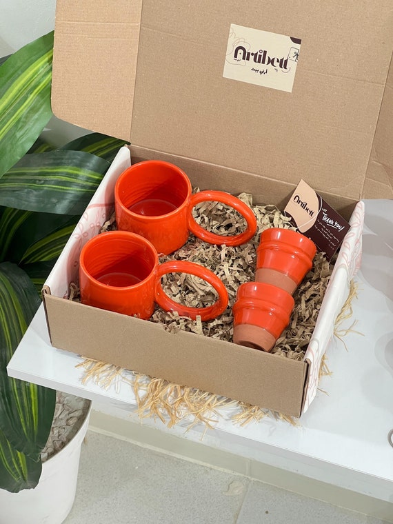Handmade Moroccan Ceramic Mug Gift Box Set