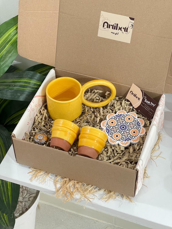 Moroccan Handmade Ceramic Mug Gift Box Set