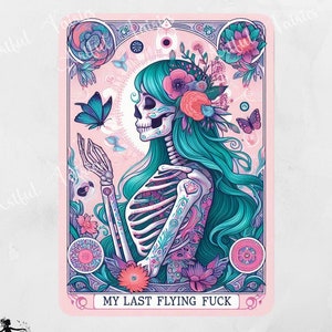 Minha Última Carta de Tarô PNG Esqueleto Sarcástico Humor Sarcástico Camiseta Mãe Engraçada Retro Design de Sublimação Camiseta DTF Citações da Moda