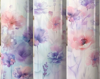 Pastel Floral Flowers Tumbler Wrap Watercolor Purple Pink Floral 20oz Tumbler Sublimation Designs Skinny Tumbler wrap PNG Instant Download
