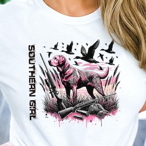 Southern Girl Png, Hunting Dog Png, Camouflage Png, Camo Dog Png, Retro Hunt Png, Camo Duck Hunting Shirt Png, Hunting Sublimation Design