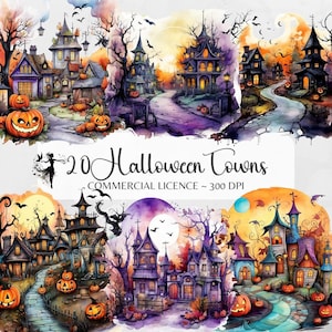 Halloween Town PNG Halloween PNG Halloween Clipart Halloween Village Halloween University Haunted House PNG Pumpkin png Haunted House Print