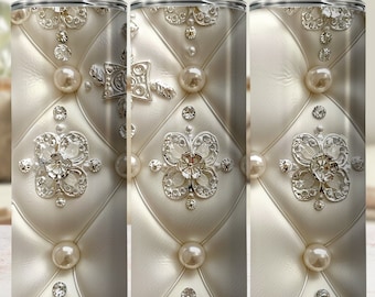 3D Luxury Tumbler Wrap Bling 20 oz Skinny Tumbler Sublimation Design White Tuft Pattern Designer Seamless Tumbler Wrap, Instant Download PNG