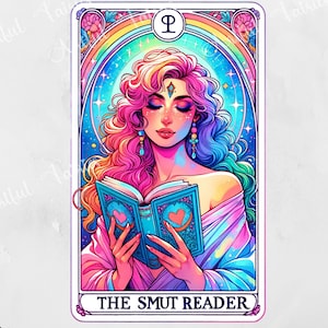 Smut Reader Shirt PNG, Reader Tarot Karte Spicy Dark Romance Sublimation Design DTF moralisch grau Abzug Warnung Booktrovert Leseratte