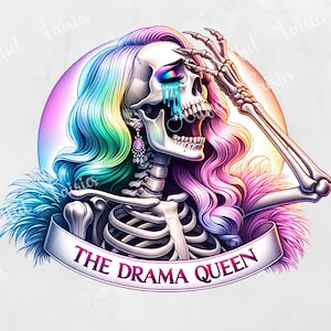 The Drama Queen PNG Camisa sarcástica divertida Diseño de sublimación PNG Pastel Descargar Humor sarcástico popular de moda brujería uv dtf Taza Envoltura de vidrio