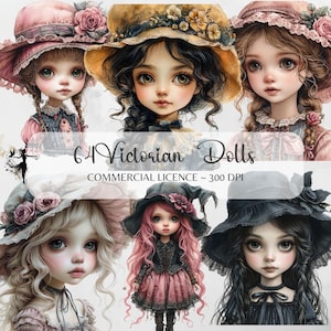Vintage Doll Clipart Pink Victorian Doll PNG Junk Journal Supplies Scrapbooking Paper Crafting Pack Digital Page Collage Vintage Printable