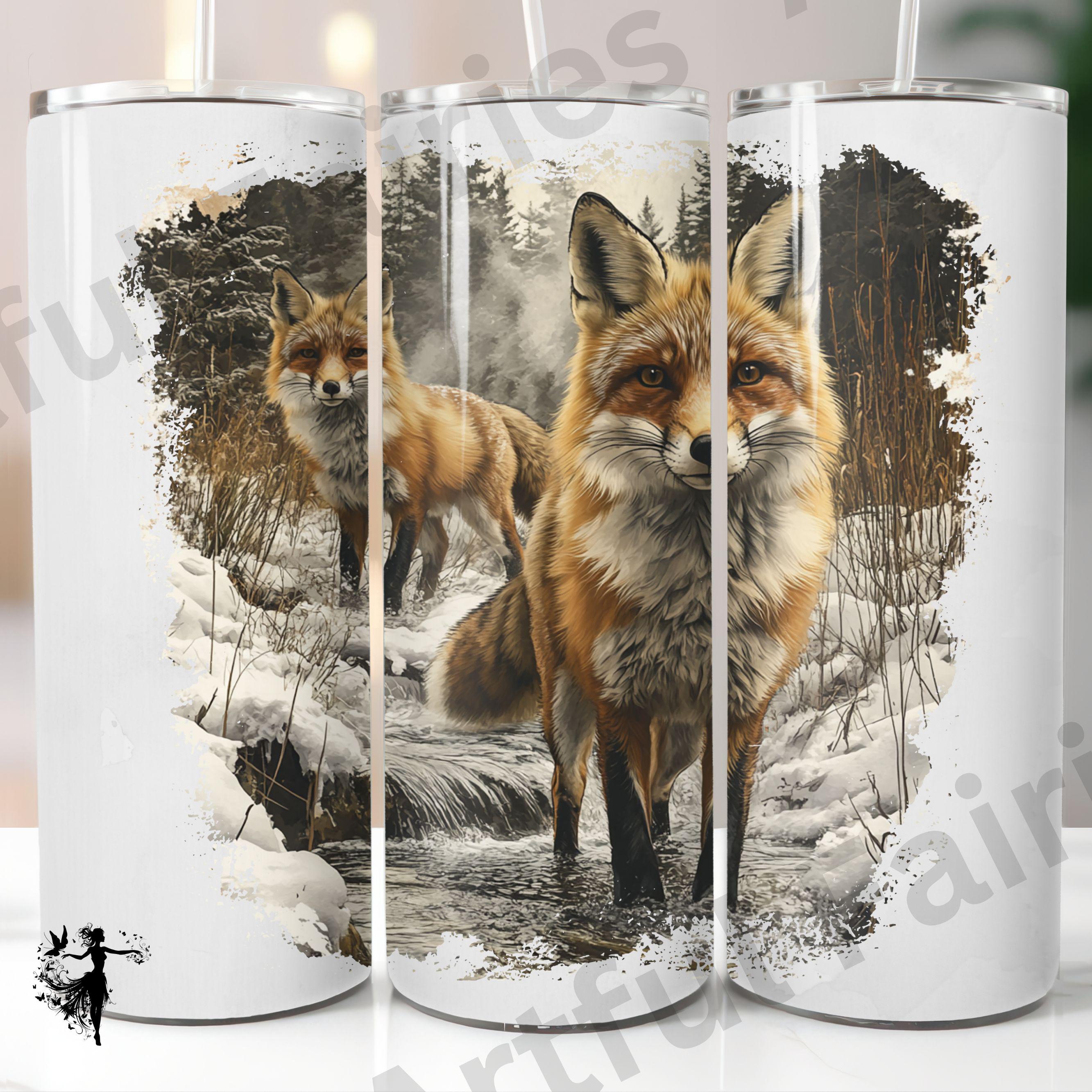 Retro Fox Wilderness Scene PNG Nineties Vintage Fall Fox Shirt PNG