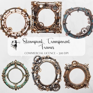 Steampunk images Clipart Ephemera PNG Junk Journal fournitures artisanat en papier Agenda numérique Scrapbook Téléchargement numérique imprimable Steampunk