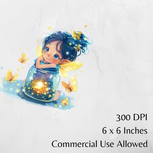 Cute Fairy Clipart in a Jar Fairy PNG Fantasy Watercolor Fairies ...