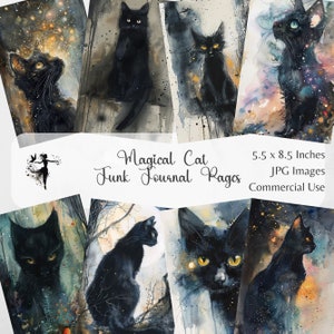 Kit de pages pour carnet de bordel Witchy Cat