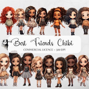 Mejores amigos Clipart Chibi Clipart Chibi PNG Mejores amigos png Mejor amigo Clipart Mejor amigo png Moda Chica Clipart Bestfriend Clipart
