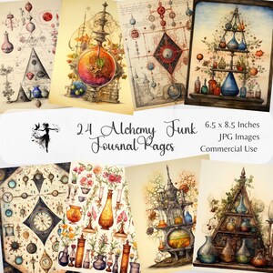 Alchemy Digital Paper Junk Journal Alchemy  Pages Digital Scrapbook Paper Kit Witch Printable Alchemy Digital Download Vintage Ephemera Pack