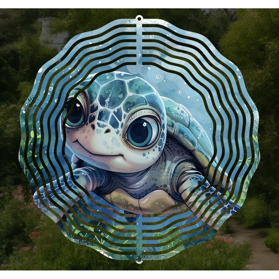 Turtle Wind Spinner PNG Bundle Sea Turtle Spinner Sublimation Design ...