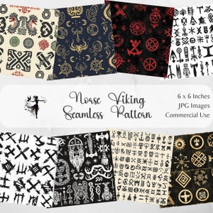 Nordycki bezszwowy wzór cyfrowy papier tła wikingów celtyckie do druku scrapbooking rzemiosło dziennik śmieci produkty cyfrowe abstrakcyjny nordycki