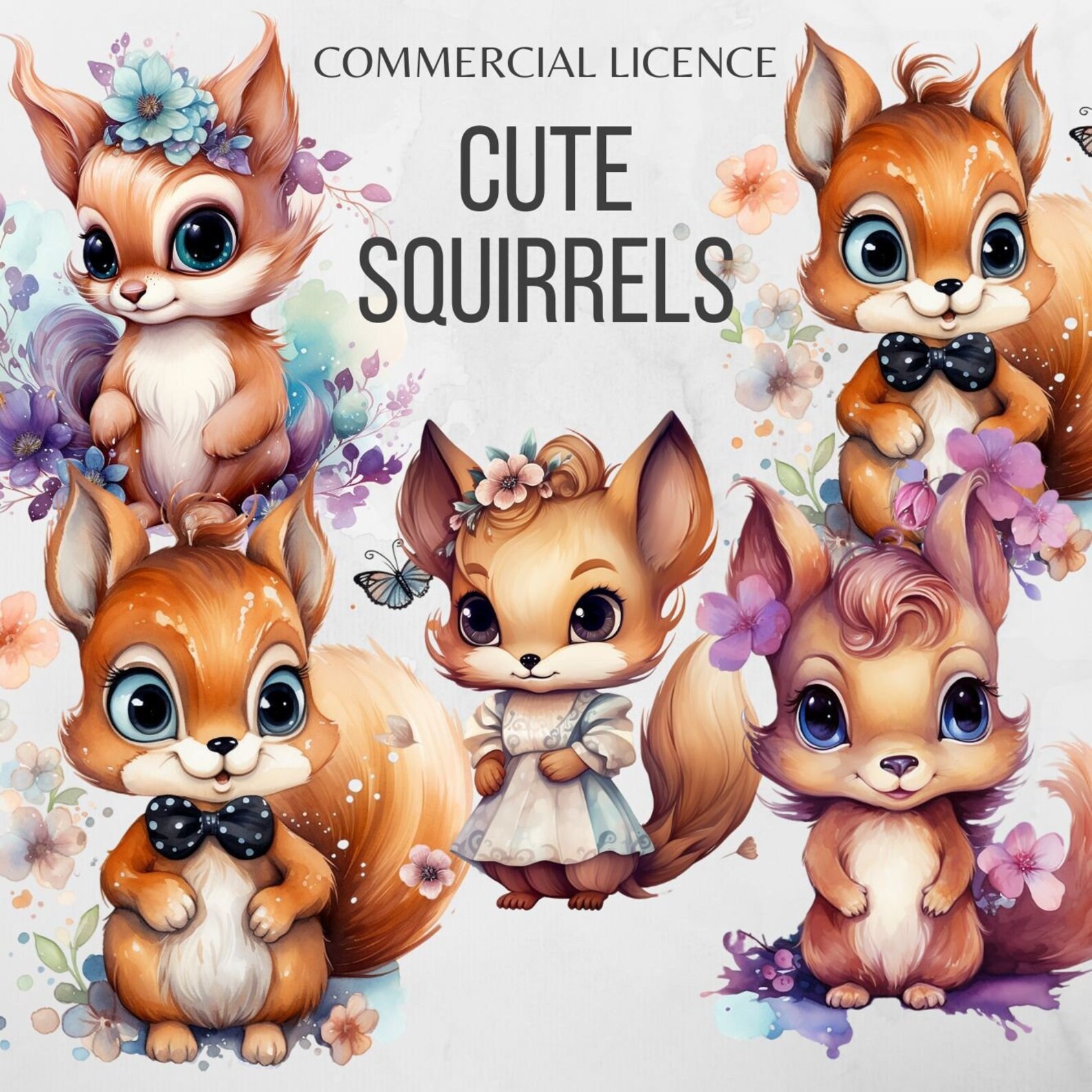 Cute Squirrel PNG Squirrel Clipart Woodland Animals PNG Squirrel Wall ...