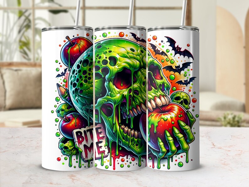 Poison Apple Tumbler Wrap Bite Me 20oz Tumbler Sublimation Design