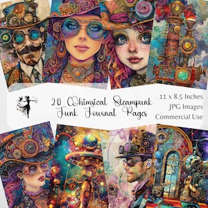 Steampunk Junk Journal Pages Journal Kit Vintage Steampunk Clipart Junk Journal Paper Pack Scrapbooking Ephemera Digital Paper Printable