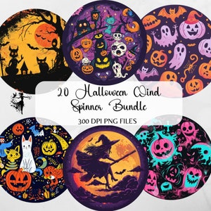 Mignonne hélice à vent d'Halloween PNG Conceptions de girouettes d'Halloween à sublimation essoreuses de jardin signe chauve-souris chat goule fantôme maison hantée citrouille
