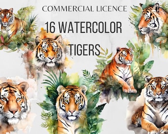Tiger PNG Tiger Clipart Watercolor Clipart Tiger Head png for sublimation Jungle Clipart Watercolor Animals Tiger Print Sublimation Designs