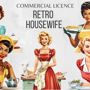 Retro Housewife Clipart 50s PNG 50s Housewife Retro Clipart - Etsy