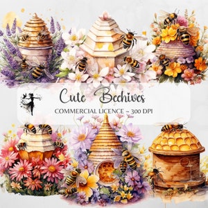 Bijenkorf clipart honingbij PNG bijenkorf PNG bijen clipart aquarel bloem clipart bloemen bijenkorf lente zomer ongewenste dagboek scrapbooking media