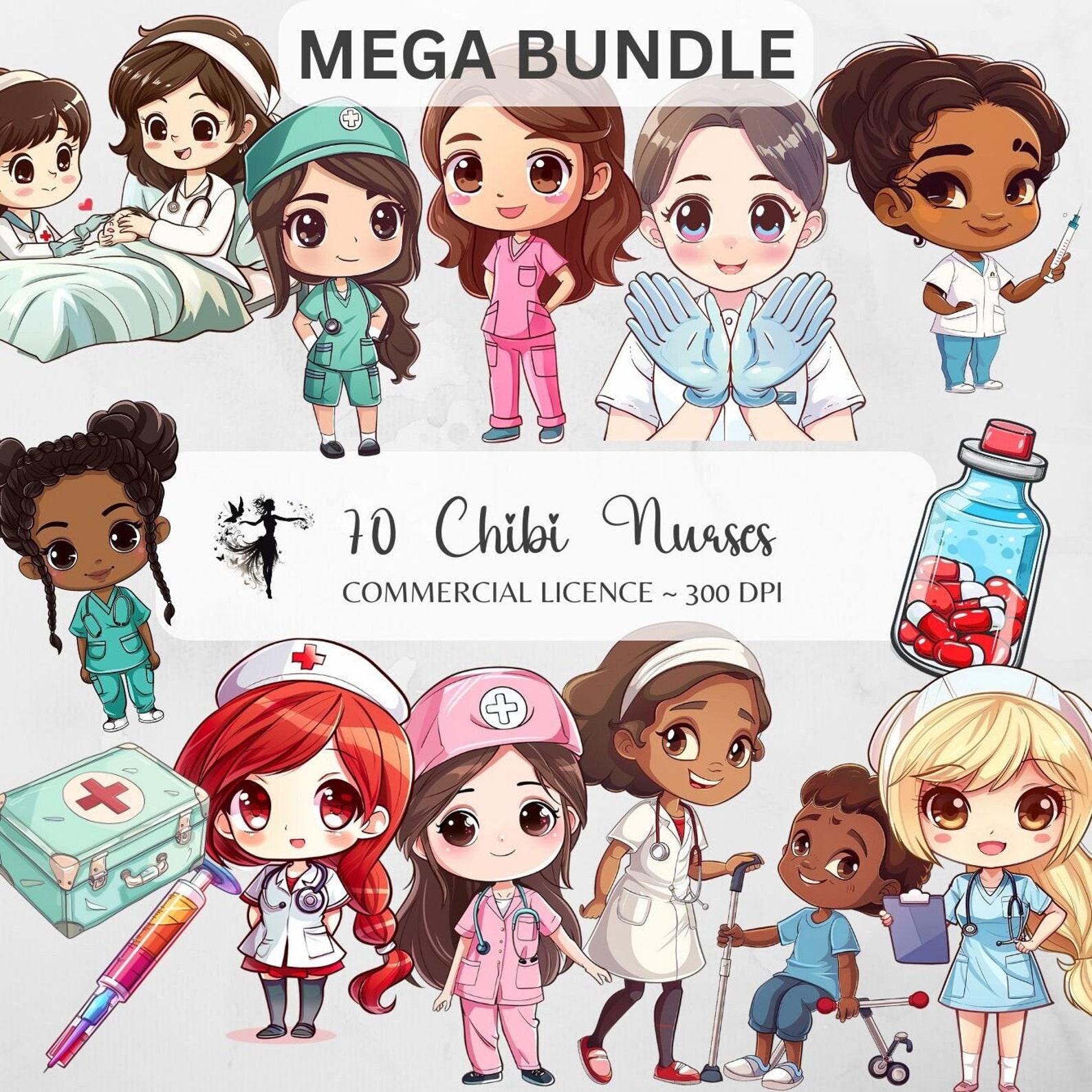 Nurse Clipart Chibi PNG Nurse Png Medical Clipart Hospital Stethoscope ...