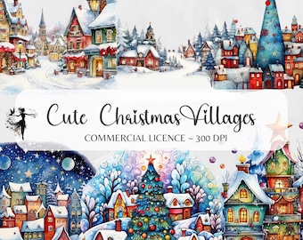 Christmas Village Christmas Scene PNG Winter Wonderland Vintage Christmas PNG Christmas Villages Xmas Village Christmas Clipart Christmas PN