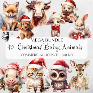 Christmas Baby Animals PNG Christmas Dog PNG Christmas Farm Animals png Winter Clipart Christmas PNG Christmas Clipart Christmas Sublimation