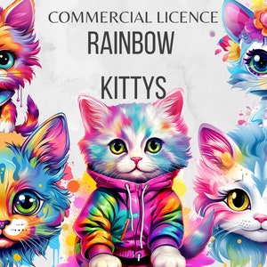 Gato Clipart Gato PNG Animal Clipart Lindo Gatito Arco Iris Clipart Arco Iris Pegatinas Ilustraciones de Mascotas Lindo Gatito Clipart Gato Imprimible Pegatinas
