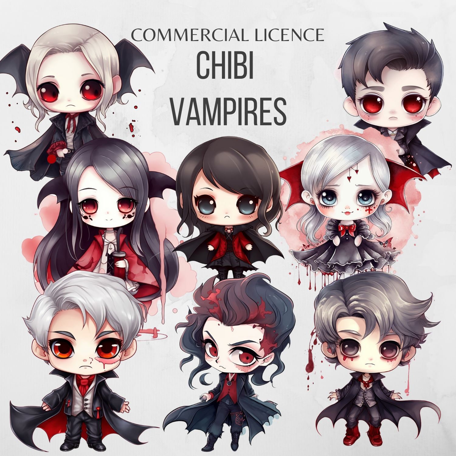 Lindo Chibi Vampiros Chibi Clipart Halloween Clipart Gótico Clipart Spooky  Clipart Scrapbooking Halloween PNG Vampiro PNG Vampiro Clipart - Etsy México, image size:1500x1500