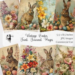 Vintage Easter Junk Journal Pages Journal Kit Spring Floral Junk Journal Paper Pack Paper Scrapbooking Ephemera Digital Paper Collage Sheet