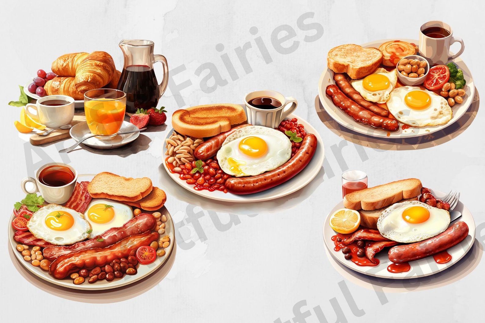 Breakfast Clipart Breakfast PNG Food Clipart Brunch Clipart Bundle ...